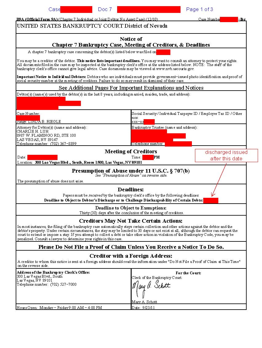 Copy Of Chapter 7 Discharge Papers